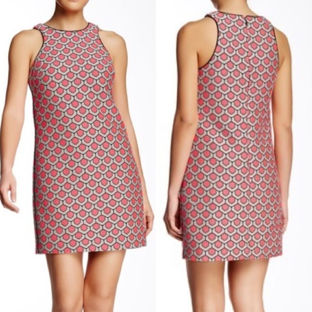 Trina Turk Pink and Black Patterned Mini Dress
